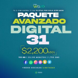 Kit Avanzado Digital Plennia Wave – 31 eSIMs – Distribuidor