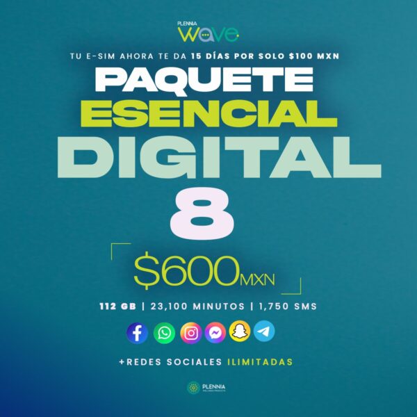 8 eSIMs Plennia Wave + Membresía | Inicia tu Negocio Hoy