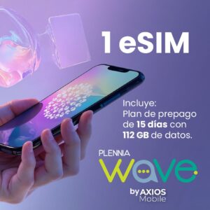 eSIM Plennia Wave - Plan 15 Días 112GB | Activación Inmediata