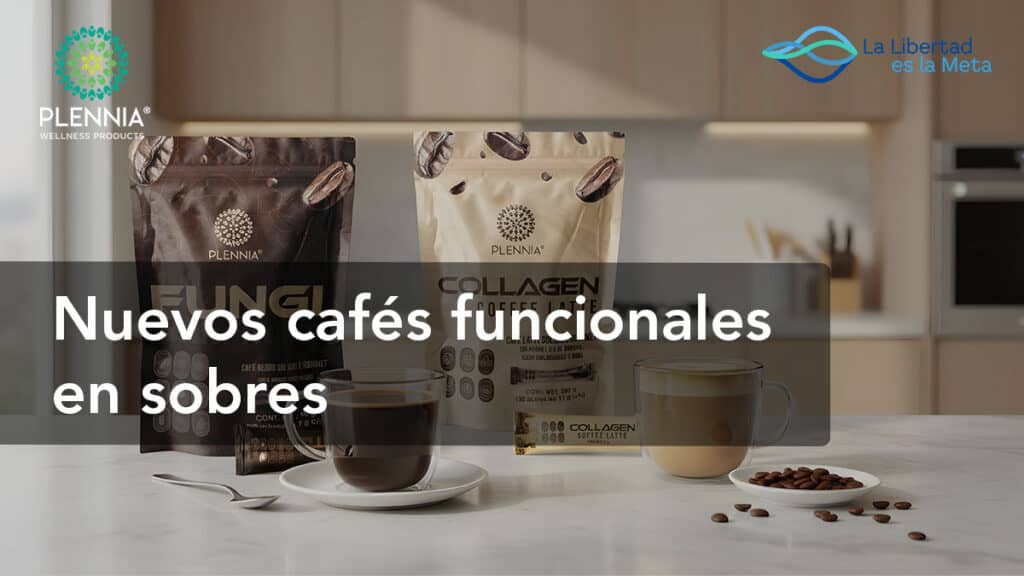 Cafés funcionales en sobres con beneficios para la salud, nuevos productos de bienestar para comenzar el día con energía y vitalidad.
