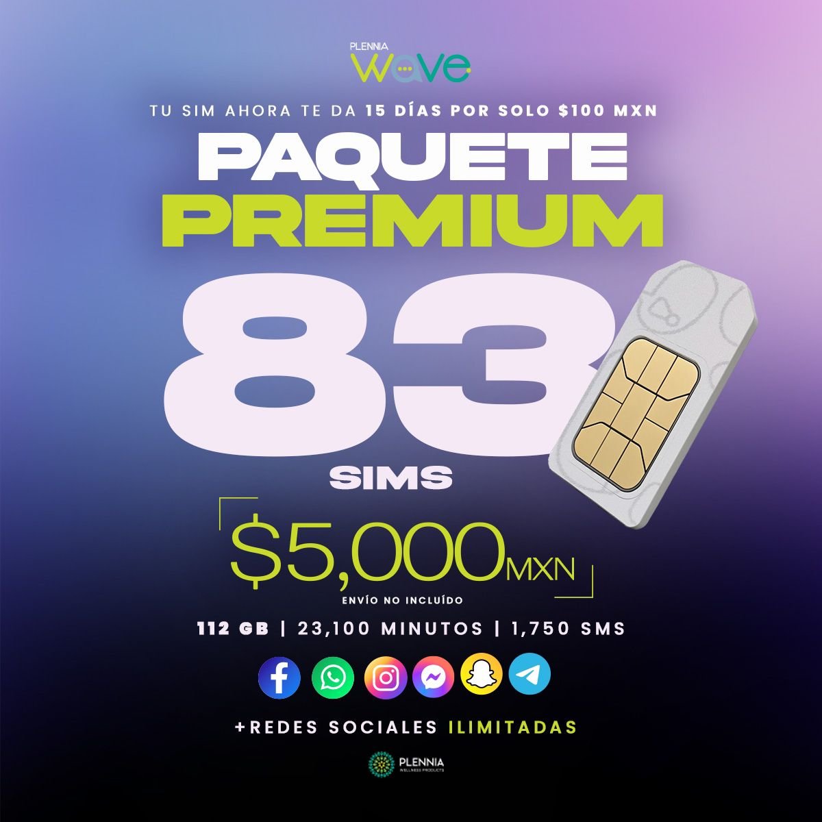Kit Premium Plennia Wave 83 SIMs | Telefonía para Distribuidores